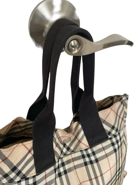 BURBERRY Nova Check Blue Label Nylon Hand Bag - Picture 4 of 16